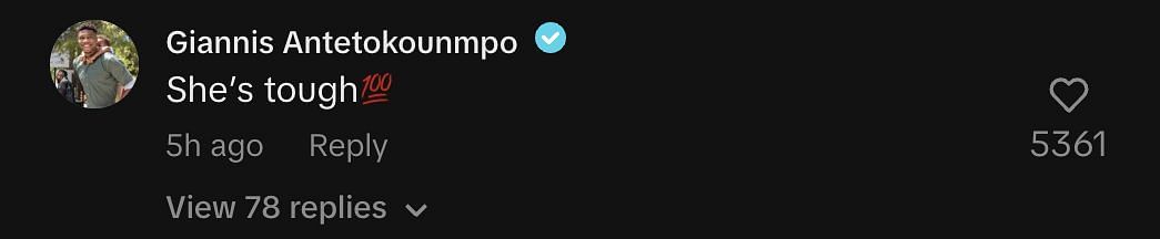 Giannis comments on Clark on TikTok